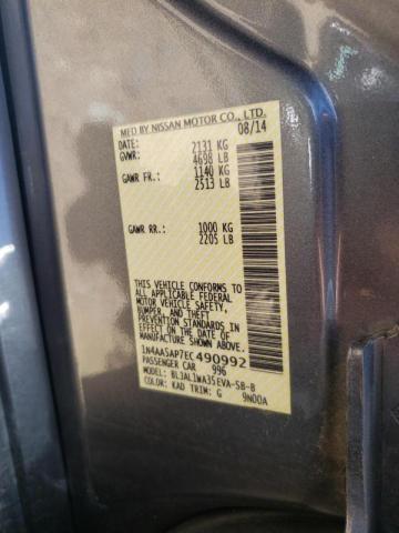 Photo 10 from auction – 2014 NISSAN MAXIMA S with VIN 1N4AA5AP7EC490992