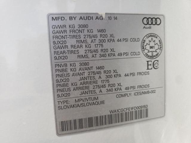 Photo 10 from auction – 2015 AUDI Q7 PREMIUM with VIN WA1CGCFE1FD009153