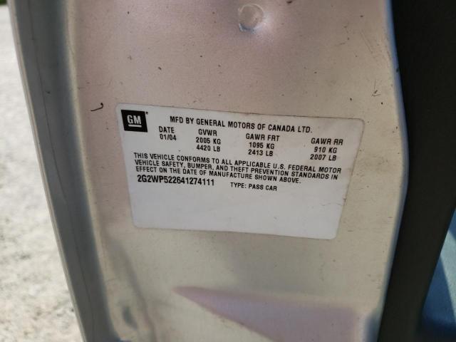 Photo 10 from auction – 2004 PONTIAC GRAND PRIX with VIN 2G2WP522641274111