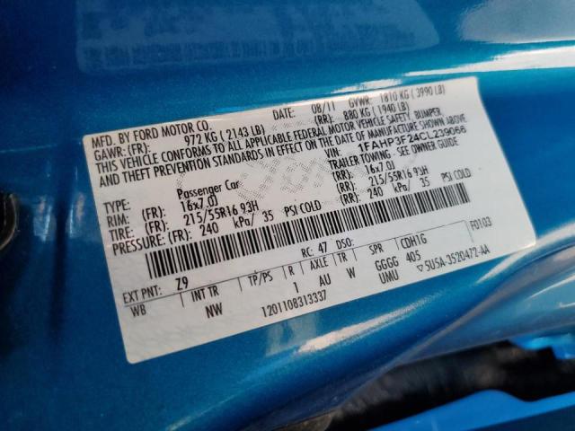 Photo 10 from auction – 2012 FORD FOCUS SE with VIN 1FAHP3F24CL239066