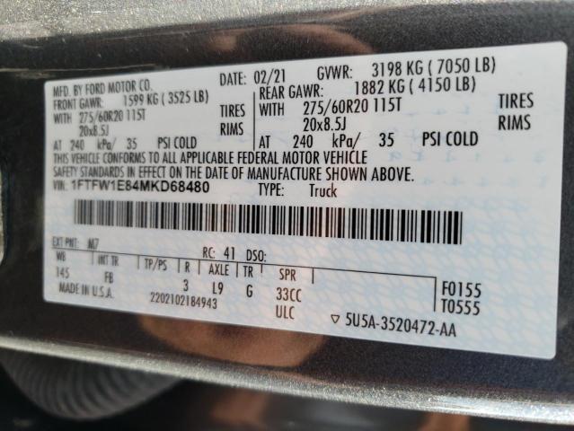 Photo 10 from auction – 2021 FORD F150 SUPER with VIN 1FTFW1E84MKD68480