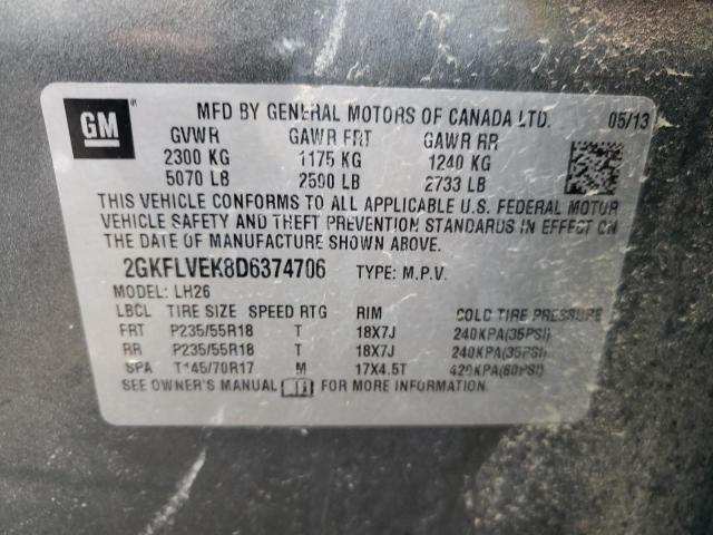 Zdjęcie 10 z aukcji – 2013 GMC TERRAIN SL z VIN 2GKFLVEK8D6374706