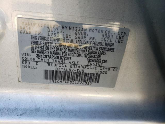 Photo 10 from auction – 2013 NISSAN VERSA S with VIN 3N1CN7AP5DL872057