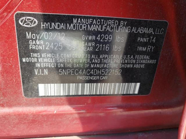 Photo 10 from auction – 2013 HYUNDAI SONATA SE with VIN 5NPEC4AC4DH522152