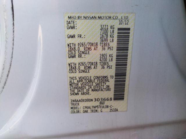 Photo 10 from auction – 2013 NISSAN TITAN S with VIN 1N6AA0ED0DN303668