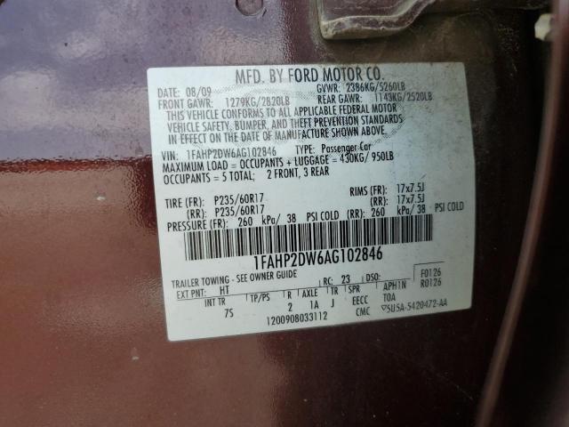 Photo 10 from auction – 2010 FORD TAURUS SE with VIN 1FAHP2DW6AG102846