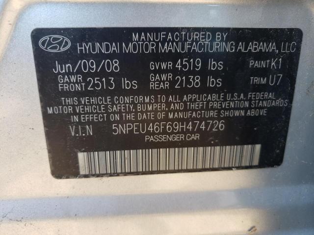 Photo 10 from auction – 2009 HYUNDAI SONATA SE with VIN 5NPEU46F69H474726