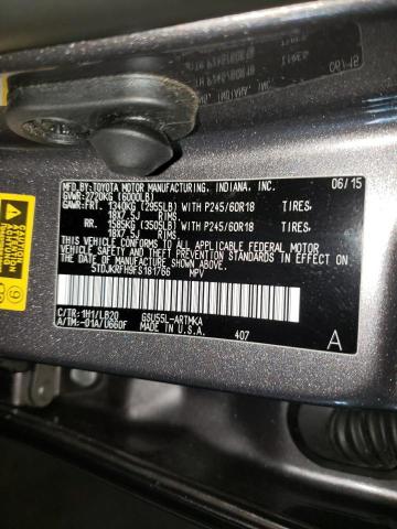 Photo 10 from auction – 2015 TOYOTA HIGHLANDER with VIN 5TDJKRFH9FS181766