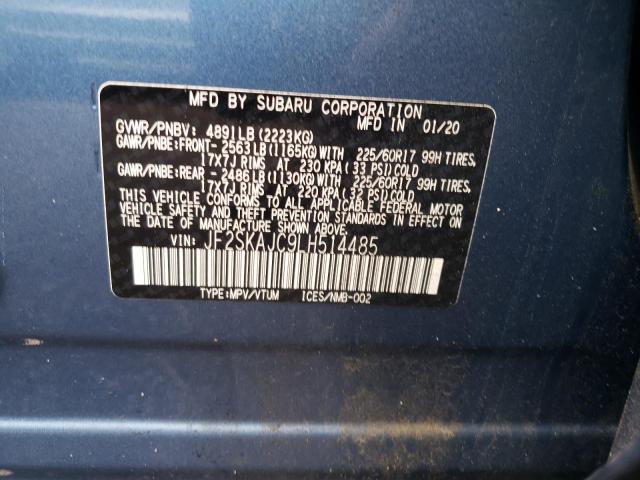 Photo 10 from auction – 2020 SUBARU FORESTER P with VIN JF2SKAJC9LH514485