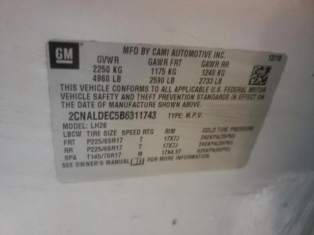Photo 10 from auction – 2011 CHEVROLET EQUINOX LT with VIN 2CNALDEC5B6311743