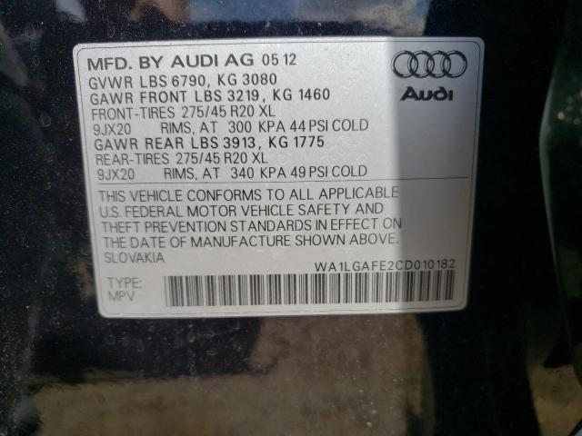 Photo 10 from auction – 2012 AUDI Q7 with VIN WA1LGAFE2CD010182