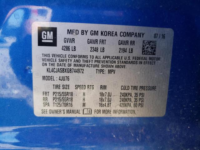 Photo 10 from auction – 2016 BUICK ENCORE with VIN KL4CJASBXGB744972