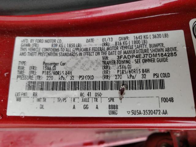 Photo 10 from auction – 2013 FORD FIESTA SE with VIN 3FADP4EJ7DM184285