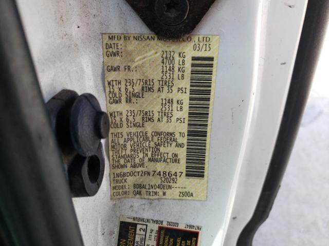 Photo 10 from auction – 2015 NISSAN FRONTIER S with VIN 1N6BD0CT2FN748647