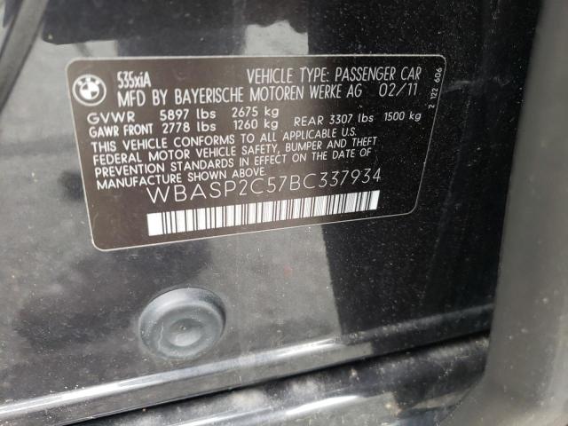 Photo 10 from auction – 2011 BMW 535 XIGT with VIN WBASP2C57BC337934
