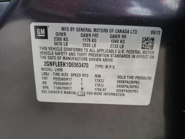 Photo 10 from auction – 2013 CHEVROLET EQUINOX LT with VIN 2GNFLEEK1D6363470