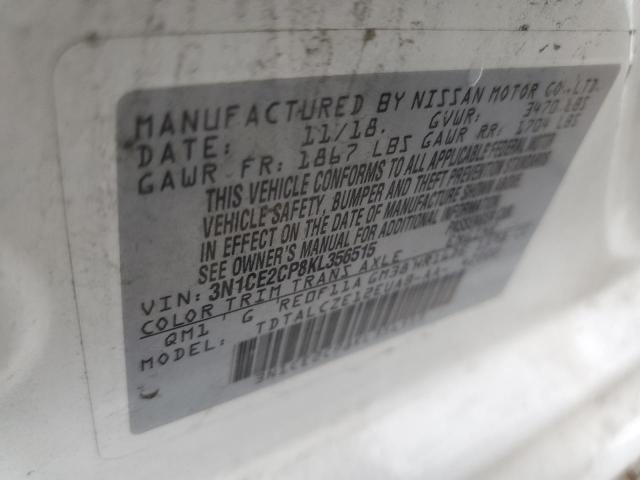 Photo 10 from auction – 2019 NISSAN VERSA NOTE with VIN 3N1CE2CP8KL356515
