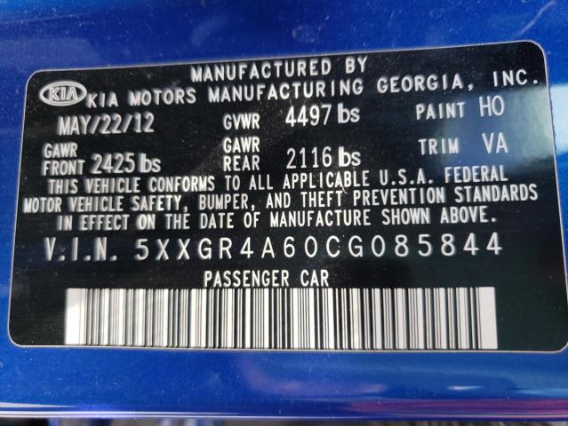 Photo 10 from auction – 2012 KIA OPTIMA SX with VIN 5XXGR4A60CG085844