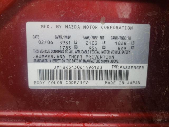 Photo 10 from auction – 2006 MAZDA 3 HATCHBAC with VIN JM1BK343061496123