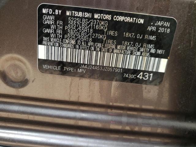 Photo 10 from auction – 2018 MITSUBISHI OUTLANDER with VIN JA4J24A53JZ057901