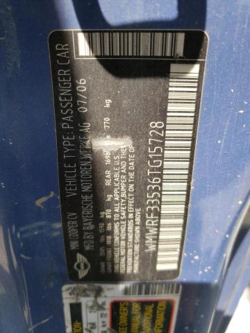 Photo 10 from auction – 2006 MINI COOPER with VIN WMWRF33536TG15728
