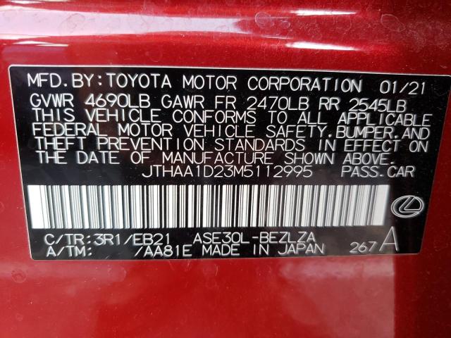 Photo 10 from auction – 2021 LEXUS IS 300 with VIN JTHAA1D23M5112995