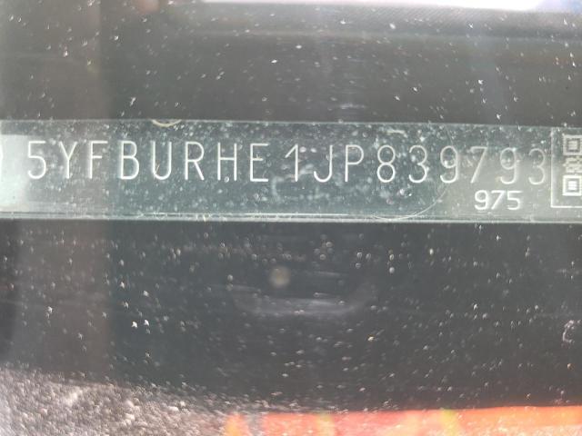 Photo 10 from auction – 2018 TOYOTA COROLLA L with VIN 5YFBURHE1JP839793