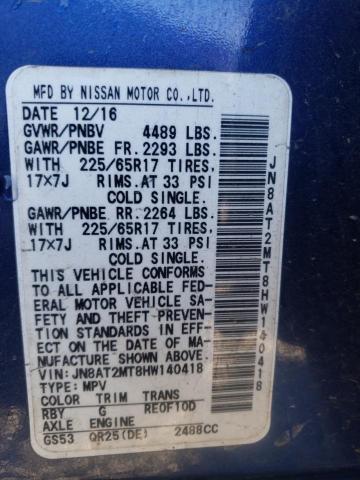 Photo 10 from auction – 2017 NISSAN ROGUE S with VIN JN8AT2MT8HW140418