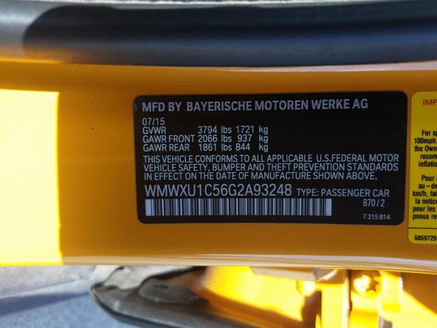 Photo 10 from auction – 2016 MINI COOPER with VIN WMWXU1C56G2A93248