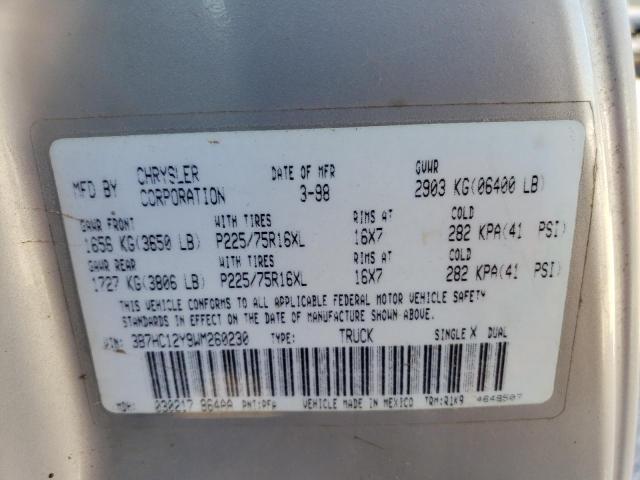 Photo 10 from auction – 1998 DODGE RAM 1500 with VIN 3B7HC12Y9WM260230
