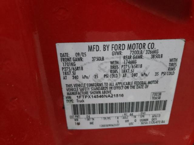 Photo 10 from auction – 2006 FORD F150 with VIN 1FTPX14546NA21516