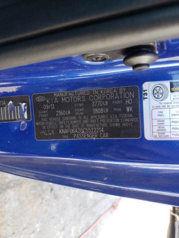 Photo 10 from auction – 2012 KIA FORTE EX with VIN KNAFU6A20C5522214