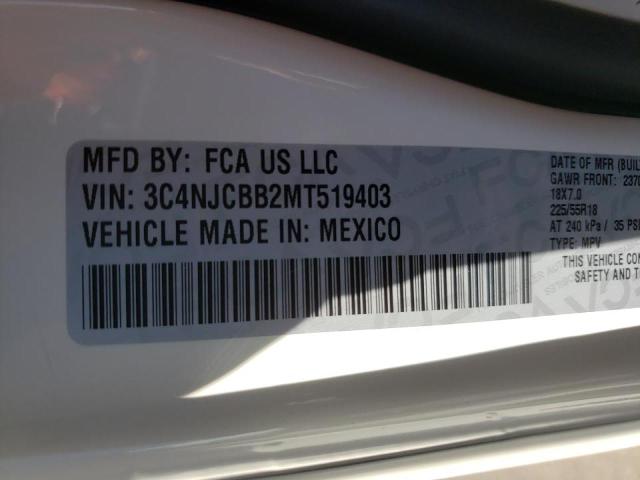 Photo 10 from auction – 2021 JEEP COMPASS LA with VIN 3C4NJCBB2MT519403