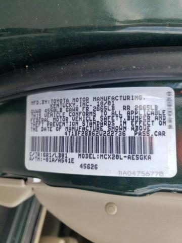 Photo 10 from auction – 2002 TOYOTA AVALON XL with VIN 4T1BF28B62U222736