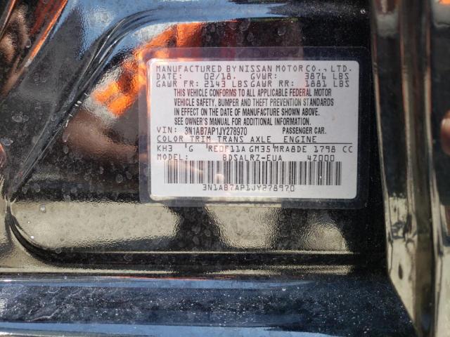 Photo 10 from auction – 2018 NISSAN SENTRA S with VIN 3N1AB7AP1JY278970