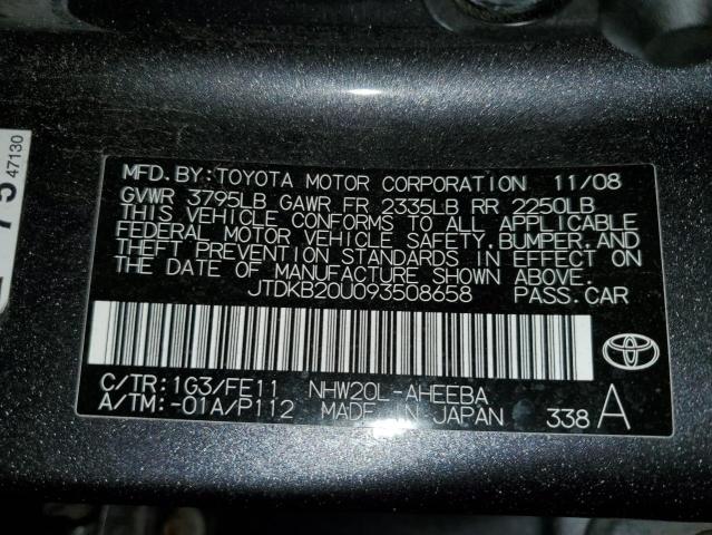 Photo 10 from auction – 2009 TOYOTA PRIUS with VIN JTDKB20U093508658