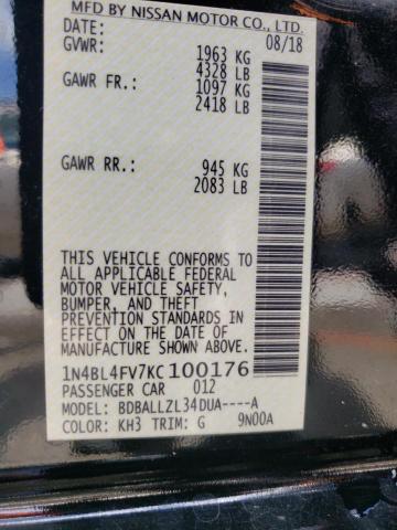 Photo 10 from auction – 2019 NISSAN ALTIMA PLA with VIN 1N4BL4FV7KC100176