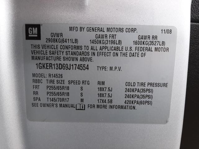 Photo 10 from auction – 2009 GMC ACADIA SLE with VIN 1GKER13D69J174554