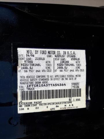 Photo 10 from auction – 1996 FORD RANGER with VIN 1FTCR10A3TTA54364