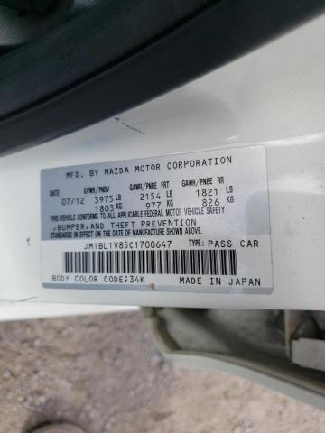 Photo 10 from auction – 2012 MAZDA 3 I with VIN JM1BL1V85C1700647