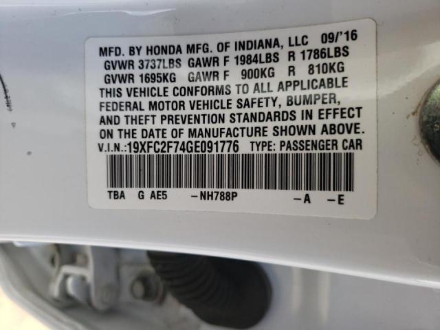 Foto 10 de la subasta – 2016 HONDA CIVIC EX con VIN 19XFC2F74GE091776