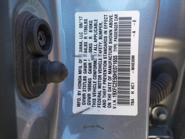 Photo 10 from auction – 2017 HONDA CIVIC LX with VIN 19XFC2E50HE071655