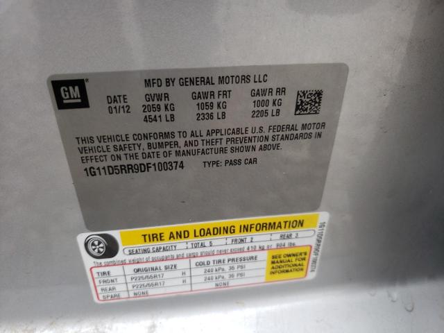 Photo 10 from auction – 2013 CHEVROLET MALIBU 1LT with VIN 1G11D5RR9DF100374