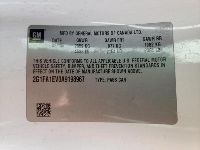 Photo 10 from auction – 2010 CHEVROLET CAMARO LS with VIN 2G1FA1EV0A9198967
