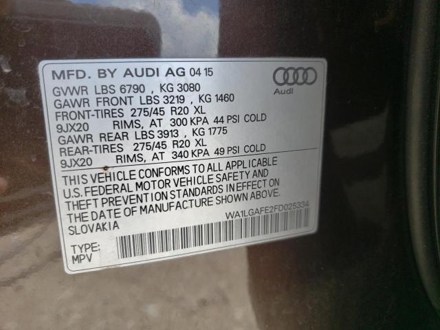 Photo 10 from auction – 2015 AUDI Q7 PREMIUM with VIN WA1LGAFE2FD025334