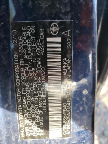 Photo 10 from auction – 2011 TOYOTA COROLLA BA with VIN JTDBU4EE3BJ093201