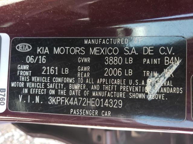 Photo 10 from auction – 2017 KIA FORTE LX with VIN 3KPFK4A72HE014329