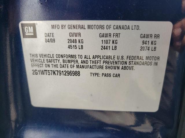 Photo 10 from auction – 2009 CHEVROLET IMPALA 1LT with VIN 2G1WT57K791296988