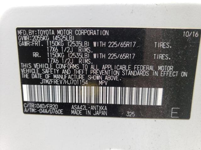 Photo 10 from auction – 2017 TOYOTA RAV4 LE with VIN JTMZFREV7HJ701154