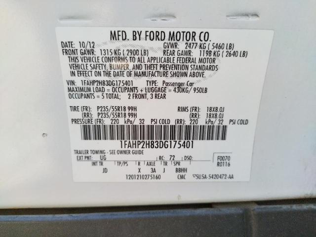Photo 10 from auction – 2013 FORD TAURUS SEL with VIN 1FAHP2H83DG175401